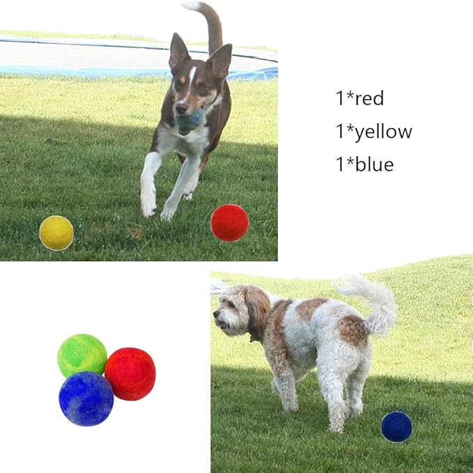 3-Pack 100% Wool Pets Felt Balls Needle Felting Dryer Balls