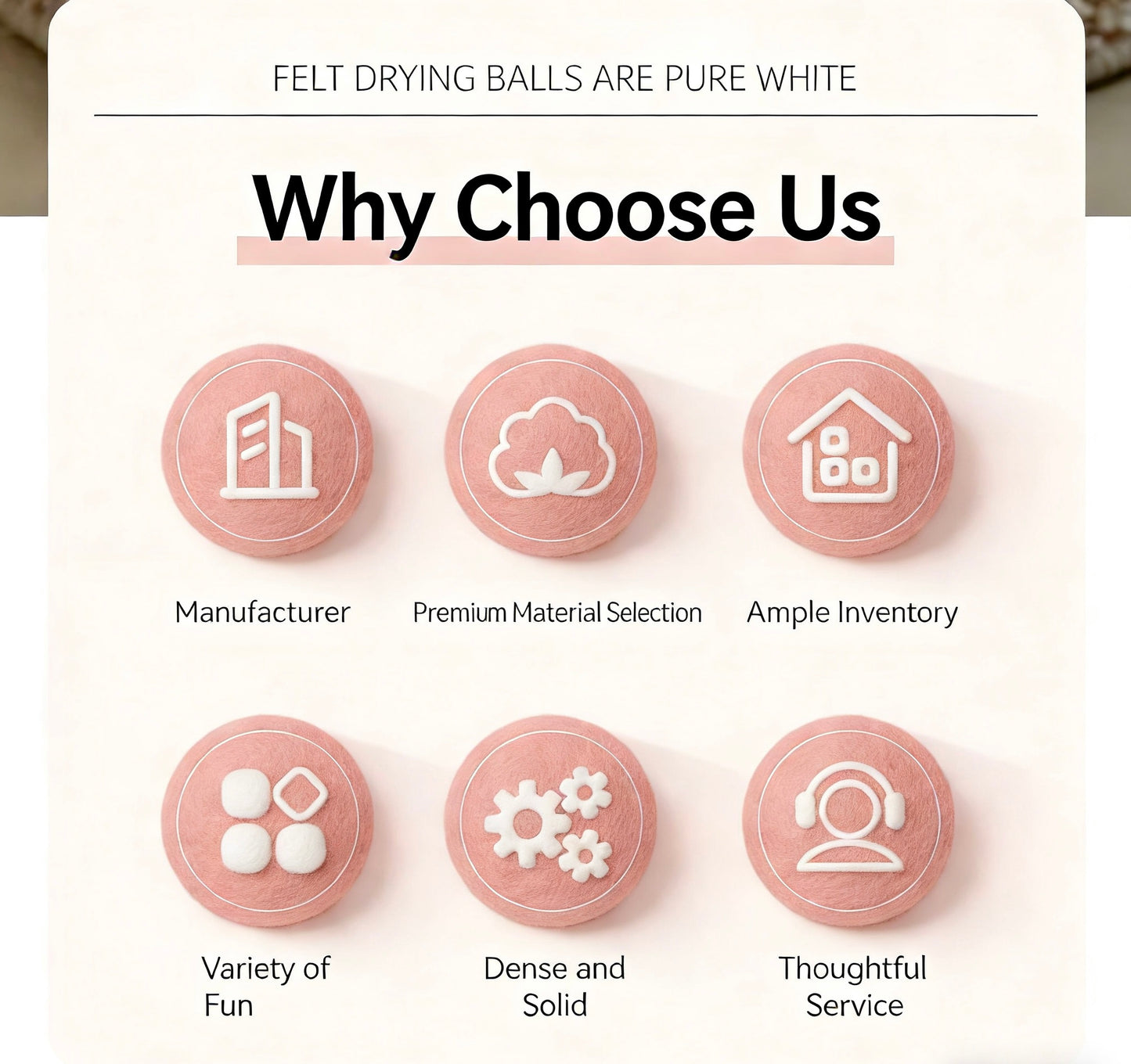 3-Pack 100% Wool Pets Felt Balls Needle Felting Dryer Balls