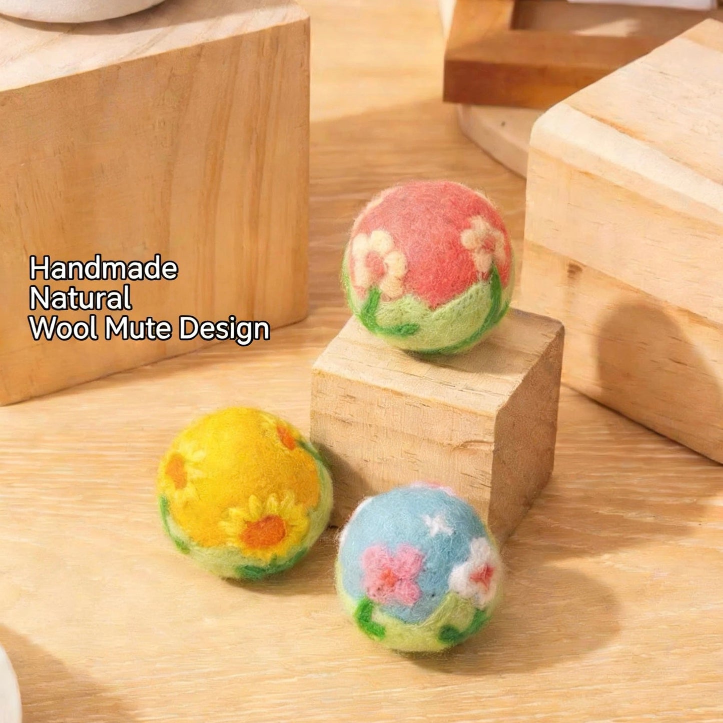 3-Pack 100% Wool Pets Felt Balls Needle Felting Dryer Balls